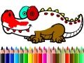 Игра Обратно в училище: Оцветяване на алигатор онлайн