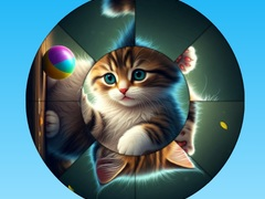 Игра Кръгов пъзел: Събирай картинки с сладки котенца онлайн