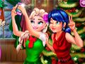 Игра Селфи на Лейди Бъг и Елза за Коледа онлайн