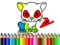 Игра Обратно в училище: Оцветяване на котка онлайн