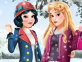 Игра Зимна мода за Аврора и Снежанка онлайн