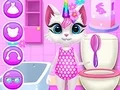 Игра Ежедневна грижа за коте еднорог онлайн
