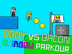 Игра Обби срещу Бейкон Райбоу Паркур онлайн