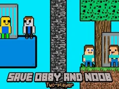 Игра Спаси Обби и Нуб Двама Играч онлайн