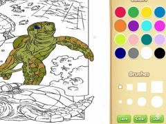 Игра Оцветяване на книгата: Морски животни онлайн