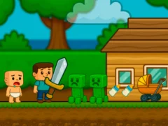 Игра Kid Nub, помощ! Стив онлайн Игра Kid Nub, помощ! Стив онлайн