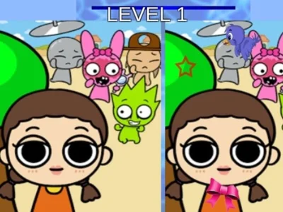 Игра Sprunks and the Squid Game: Find the Differences онлайн