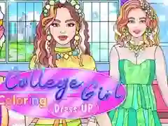 Игра Оцветяване и Облекло на Колежанка онлайн Игра Оцветяване и Облекло на Колежанка онлайн