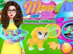 Игра Мама и Тейлър перат дрехи онлайн Игра Мама и Тейлър перат дрехи онлайн