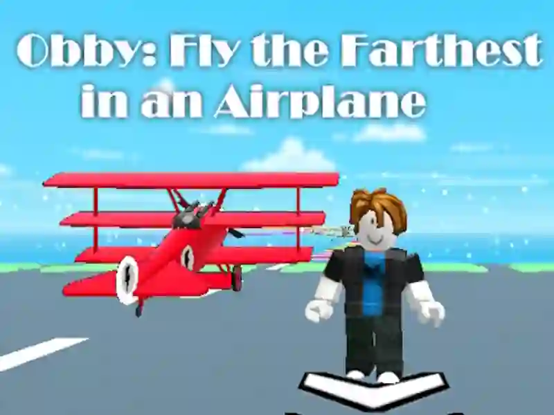 Игра Obby: летете най-далече със самолет онлайн