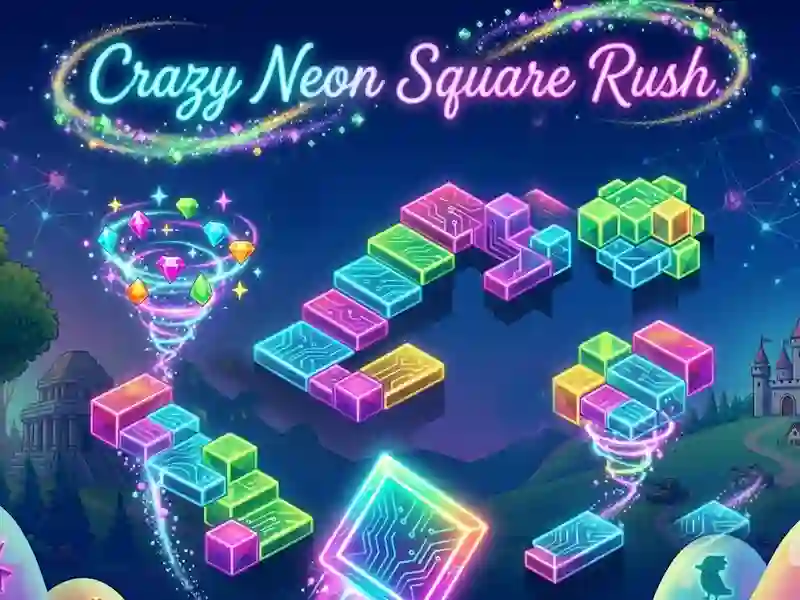 Игра Crazy Neon Square Raid онлайн