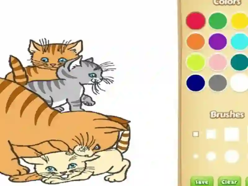 Игра Оцветяване на книги за деца: котки онлайн