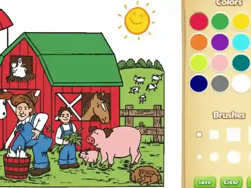 Игра Оцветяване на книги за деца: ферма онлайн