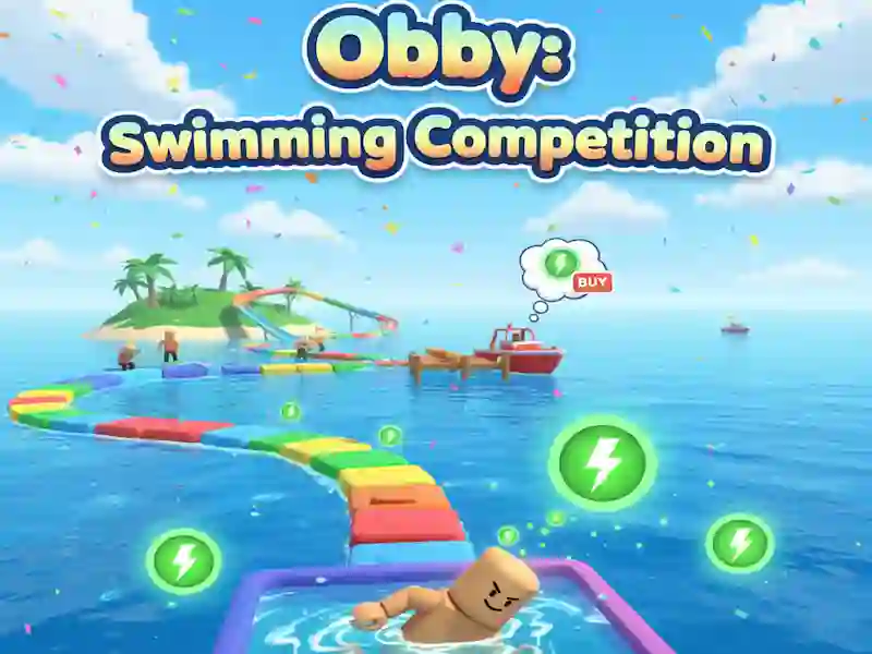 Игра Obby: Състезание по плуване онлайн