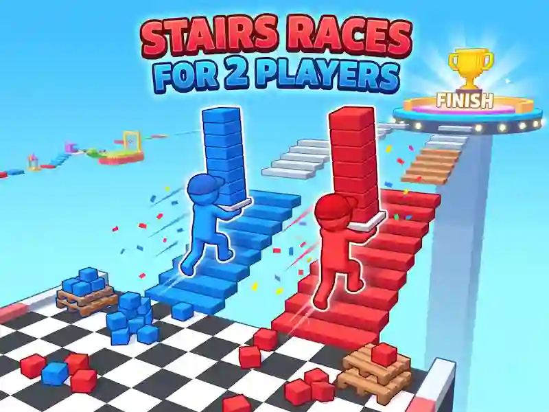 Игра Stairs Races For 2 Players онлайн