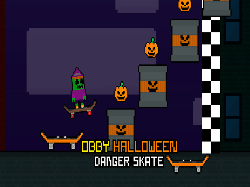 Игра OBBI Halloween: Опасен скейт онлайн