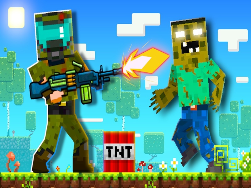 Игра Nub срещу зомбита. Приключения в подземията онлайн